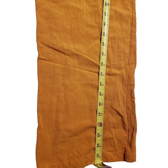 Current Air Womens Sleeveless Jumpsuit Size S Square Neck Smocked Pockets Orange - Picture 12 of 14